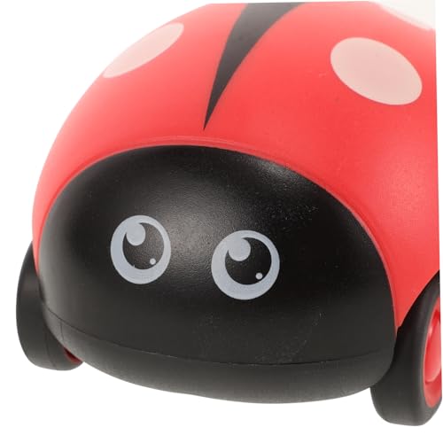 ZUNOXAZ Pull Back Spielzeugauto für Kleinkinder Reibungsbetriebenes Mini Auto im Marienkäfer Design Robustes Kleinkindauto für Gehirnentwicklung Lernspielzeug und Partygeschenk Rot von ZUNOXAZ