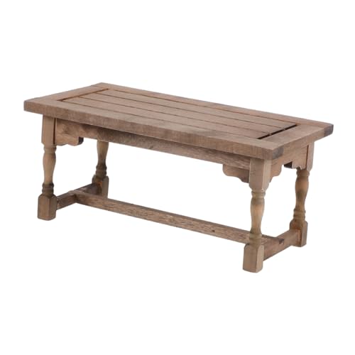 ZUNOXAZ Puppenhaus Mini Holztisch Esstisch Mini Möbel Puppenhaus Couchtisch Miniatur Puppenhaus Möbel Tisch Miniatur Puppenhaus Beistelltisch Mini Puppenhaus Dunkelbraun von ZUNOXAZ