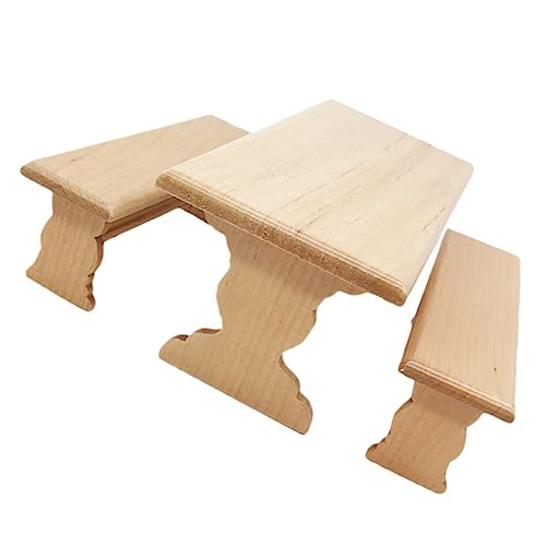ZUNOXAZ Puppenhaus Möbelset Miniatur Holz Esstisch und Bank Puppenhaus Dekoration Realistisch und Handgefertigt ZUNOXAZ Puppenhaus Möbelset Miniatur Holz Esstisch und Bank Puppenhaus Dekoration Realistisch und Handgefertigt von ZUNOXAZ