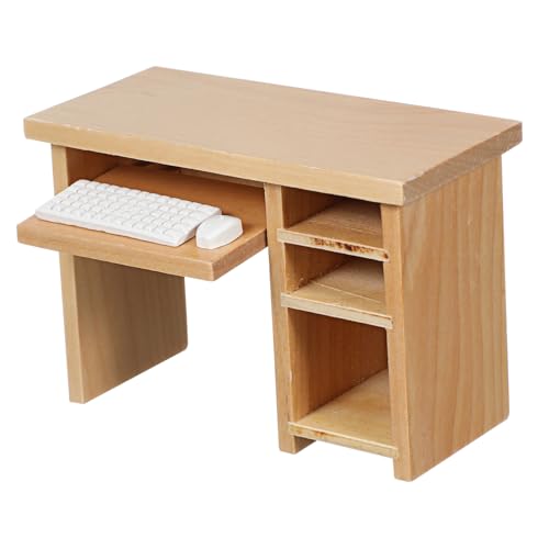 ZUNOXAZ Puppenhaus Schreibtisch Set mit und Tastatur Dekorationsartikel für Zuhause und Büro für DIY Modelle und Kreative Projekte von ZUNOXAZ