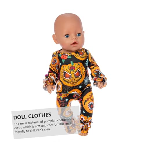 ZUNOXAZ Puppenkleidung Halloween Kostüm Kürbis Muster Outfit für American Doll Mädchenpuppen Langlebiges Material Modisches Design für Halloween und Festtage von ZUNOXAZ