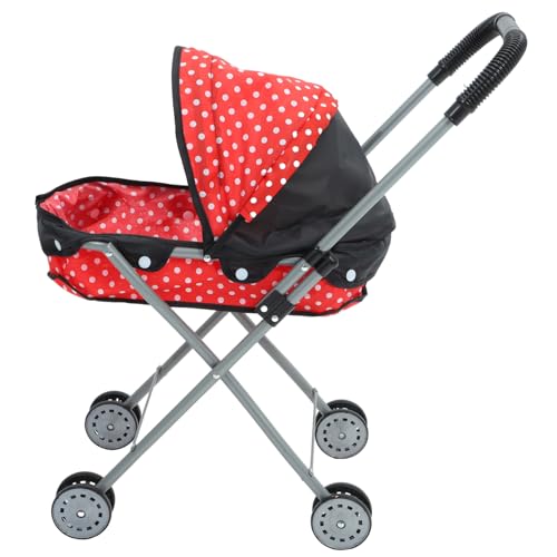 ZUNOXAZ Puppenwagen für Handgeführter Puppenbuggy mit Komfortablem Griff Leicht und Kompakt für Rollenspiele und Puppenzubehör für Kleine von ZUNOXAZ