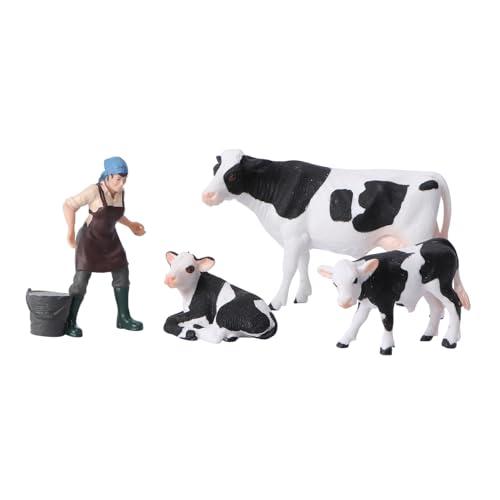 ZUNOXAZ Realistische Kuh Figur Bauernhoftiere Simulation Tiermodelle Lernspielzeug Dekoration Desktop Ornament für Jungen Mädchen von ZUNOXAZ