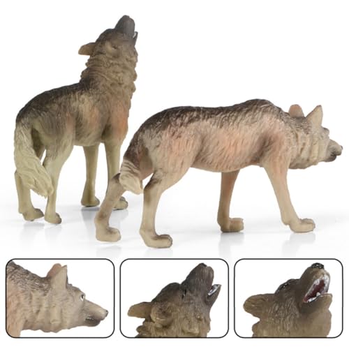 ZUNOXAZ Realistisches Wolf Modell Figurine Deko Tierornament Kunsthandwerk für Zuhause Büro Auto Lehrmittel von ZUNOXAZ