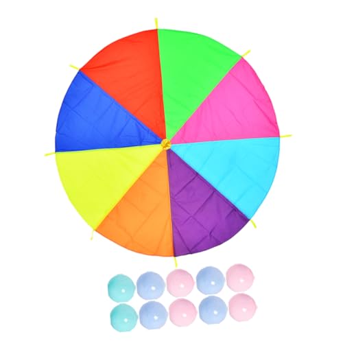 ZUNOXAZ Regenbogen Fallschirm Buntes Outdoor für Teamwork Motoriktraining Kindergartenaktivitäten Sensorisches Kooperationsspiel Zufällige Farbe Zufällige Farbe ZUNOXAZ Regenbogen Fallschirm Buntes Outdoor für Teamwork Motoriktraining Kindergartenaktivitäten Sensorisches Kooperationsspiel Zufällige Farbe Zufällige Farbe von ZUNOXAZ
