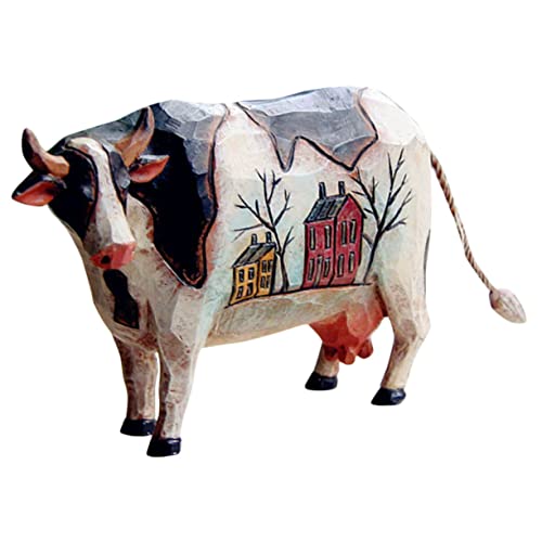 ZUNOXAZ Resin Kühe Figur Tischdekoration Kleine Bauernhof Tier Deko Detailreiche Harz Skulptur für Wohnzimmer Büro Restaurant Geschenkidee von ZUNOXAZ