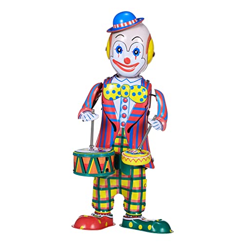 ZUNOXAZ Retro Clown Figur Aufziehbar Schlagzeug Tischdeko Bunte Wackelfigur Karneval Party Favor ZUNOXAZ Retro Clown Figur Aufziehbar Schlagzeug Tischdeko Bunte Wackelfigur Karneval Party Favor von ZUNOXAZ
