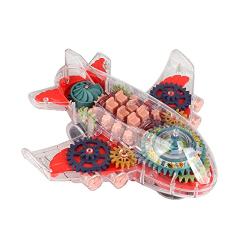 ZUNOXAZ Robustes Tragbares Flugzeug mit Musik und Licht Bunter Transparenter Mechanik Sicher und Glatt für Jungen und Mädchen zur Spielerischen und Eltern Junge Mädchen von ZUNOXAZ