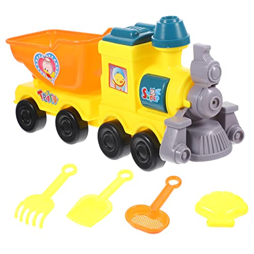 ZUNOXAZ Sandspielzeug Teilig Cartoon Zug Strandspielzeug für Kleinkinder Leichtes Sicheres Kunststoffspielzeug mit Schaufel und Eimer für Strand Park und Garten zum Zufällige Farbe von ZUNOXAZ