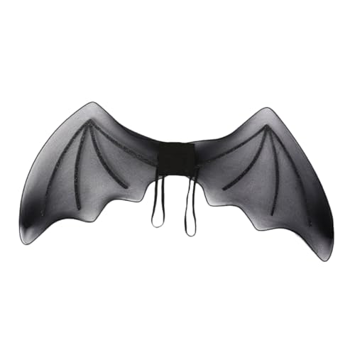 ZUNOXAZ Schwarze Fledermaus Flügel Halloween Kostüm Flügel Cosplay Zubehör Karneval Party Deko für Damen Herren von ZUNOXAZ