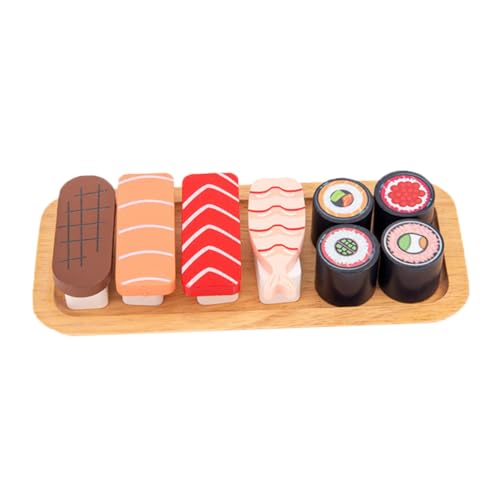 ZUNOXAZ Simulation Sushi Bunt Pädagogisch Realistisch Glatte Oberfläche Fantasieanregend Sicher ohne Scharfe Kanten Holzmaterial von ZUNOXAZ