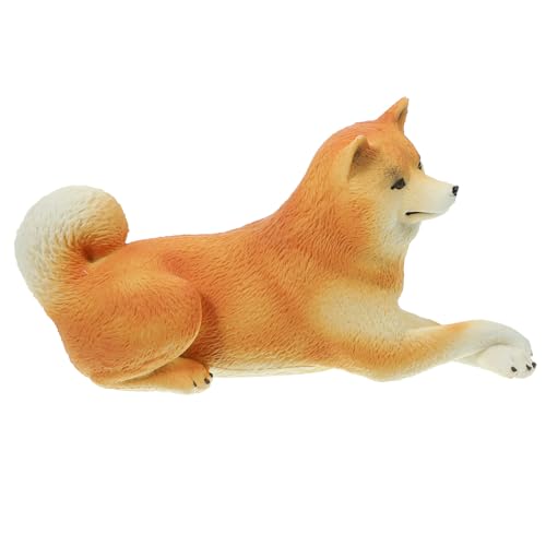 ZUNOXAZ Simulierte Shiba Inu Hund Figur Deko Ornament Modell für Schreibtisch Miniatur Gartendekoration für Hundeliebhaber Handgefertigt Detailreich Vielseitig Einsetzbar von ZUNOXAZ