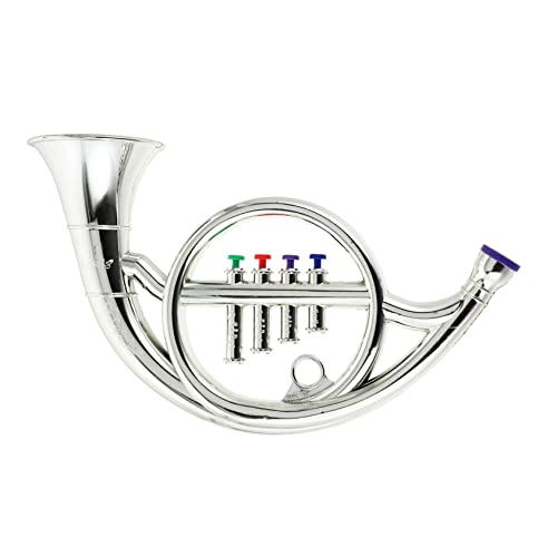 ZUNOXAZ Simuliertes Horn Modell Musikinstrument Lifelike Bühnenrequisit für Jungen Mädchen und Raumdekoration Silber von ZUNOXAZ