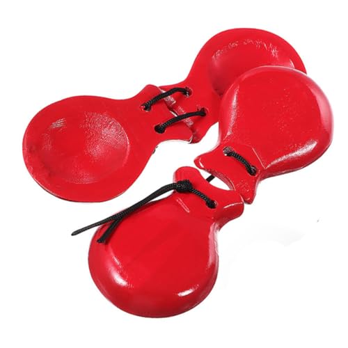 ZUNOXAZ Spanische Kastagnetten aus Holz Kleine Finger Castanets Pädagogisches Percussion Rotes Glatte Verarbeitung für Musikunterricht und Bühnenauftritte von ZUNOXAZ
