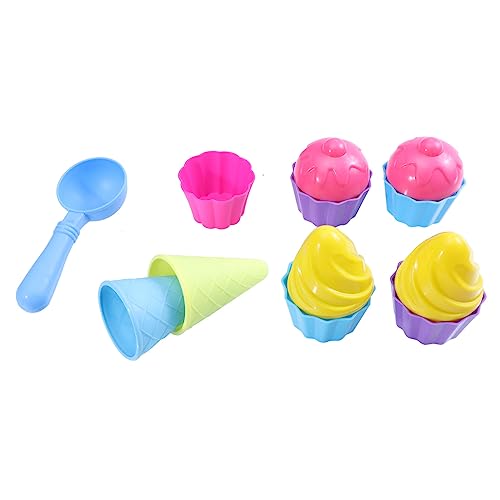 ZUNOXAZ Strandspielzeug aus Kunststoff Sandformen Eiscreme und Kuchen Leicht und Tragbar Fördert Feinmotorik und Koordination für Sommer Outdoor Spiel Geeignet für Kleinkinder von ZUNOXAZ