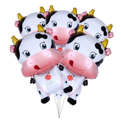 ZUNOXAZ Teiliges Aluminiumfolie Kuh Luftballon Niedliche Kuhform Geburtstags Partydekoration Wiederverwendbare Folienballons Lustige Fotorequisiten für Kuh Motiv Feiern von ZUNOXAZ