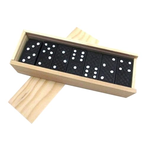 ZUNOXAZ Teiliges Domino Spiel Holzspielzeug Set mit Schwarzen Dominosteinen und Weißen Punkten Multifunktionales Konstruktionsspielzeug für Ab Jahren Fördert Frühe Bildung und Motorische von ZUNOXAZ