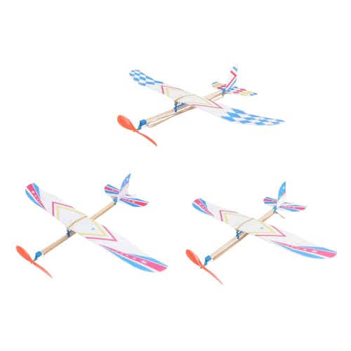 ZUNOXAZ Teiliges Flugzeug mit Gummibandantrieb Buntes Leichtes Lernspielzeug für Tragbar Basteln für Jungen und Mädchen von ZUNOXAZ