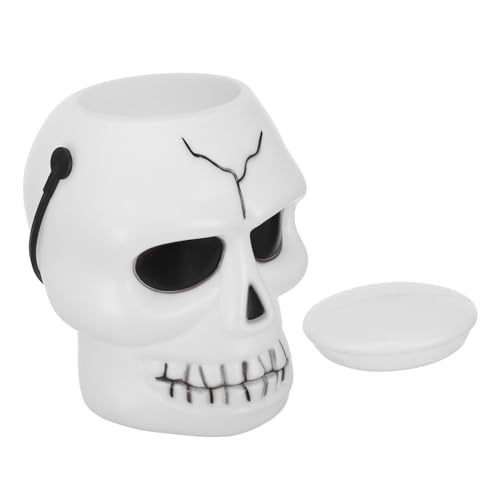 ZUNOXAZ Tragbares Schädel fass Halloween-Maske Sträusel für Bausatz Nostalgie halloween eimer kürbis eimer Party Deko mit Schädel tragbarer Süßigkeiteneimer Snack-Eimer Weiß von ZUNOXAZ