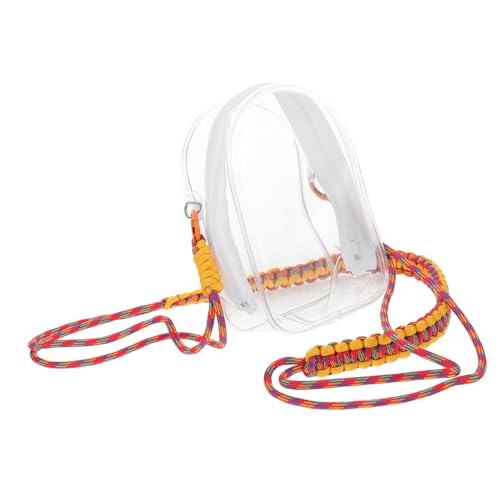 ZUNOXAZ Transparente Puppentragetasche PVC mit Metallrahmen und Geflochtenem Verstellbarem Tragegurt Klarer Organizer für Mini-Figuren und Sammlerzubehör für Reisen und Alltag von ZUNOXAZ