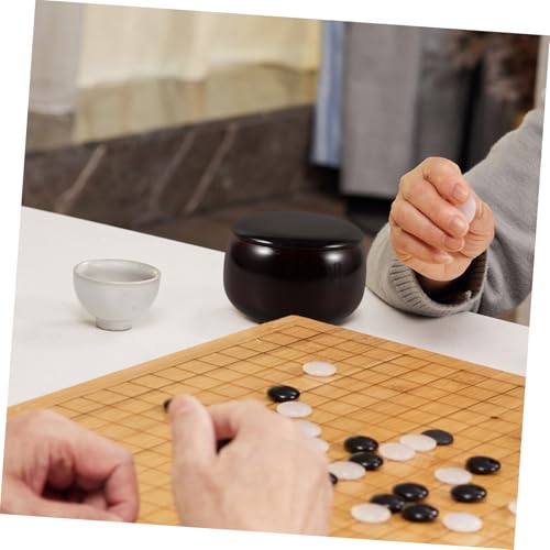 ZUNOXAZ Vintage Go Spielstein Aufbewahrungsdose aus Rotem Nanbamboo Stoßfestes Holz Gefäß mit Großem Fassungsvermögen für Go und Gobang Steine Vielseitiger Schach Organizer für Erwachsene von ZUNOXAZ
