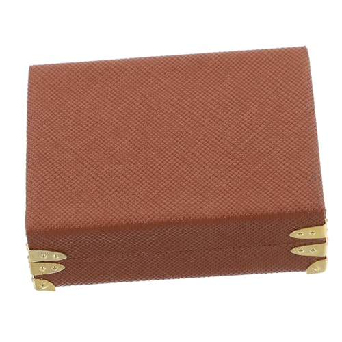 ZUNOXAZ Vintage Miniatur Koffer Puppenhaus Zubehör Retro Stil Mini Modellkoffer für Puppenhaus Schlafzimmer und Micro Landschaft Deko Detailreich Langlebig Braun von ZUNOXAZ