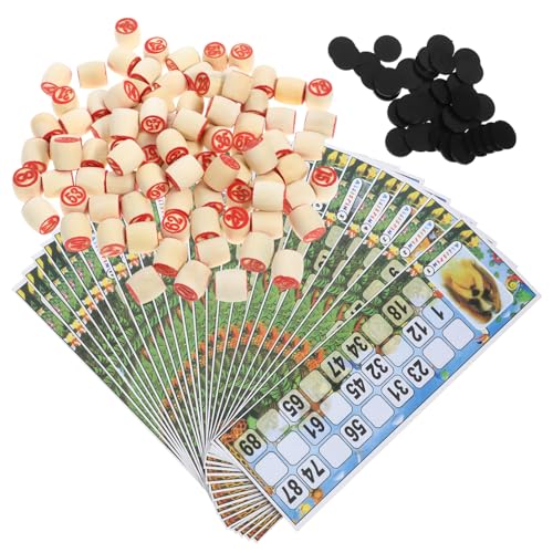 ZUNOXAZ Vintage Russian Lotto Spielset aus Holz mit Zahlenchips Tragbares Bingo Brettspiel für Familie und Party Langlebig Interaktiv für Gesellige Spielrunden von ZUNOXAZ