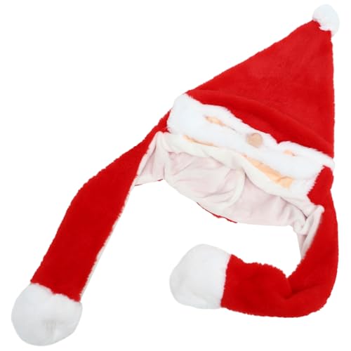 ZUNOXAZ Weihnachtliche Cosplay Mütze mit Beweglichen Ohren Lustiger Nikolaus Hut für Party Bühne und Fotos Wärmendes Dekoratives Weihnachtszubehör für Erwachsene und Familien von ZUNOXAZ