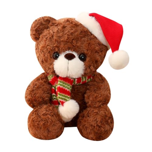 ZUNOXAZ Weihnachtsfest Plüschbär Kuscheliges Plüschbären Dekor Tischdeko für Mädchen Jungen Wohnzimmer von ZUNOXAZ