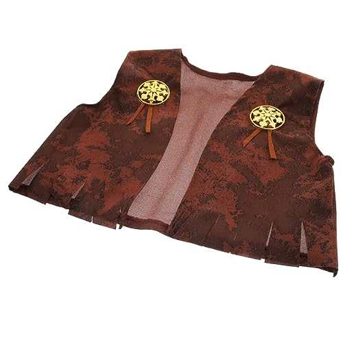 ZUNOXAZ Western Themen Weste für Unisex Cosplay Kostüm für Festivals Leichte und Atmungsaktive Cowboy Weste für Halloween und Rollenspiele von ZUNOXAZ