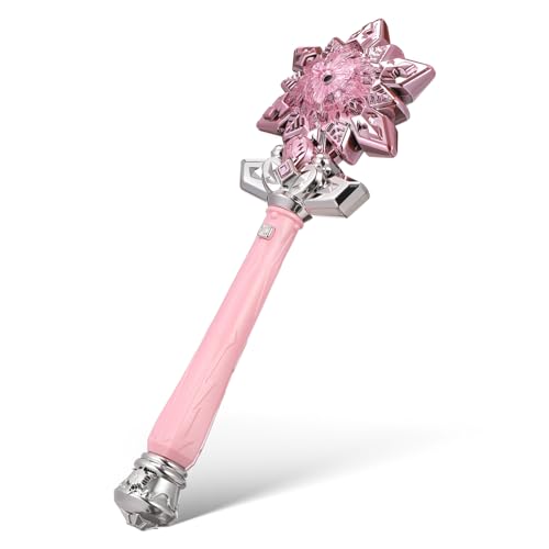 ZUNOXAZ Zauberstab Sprühen Schneeflocke Zauberstab Schneeflockenstab Leuchten Drinnen Schneeflockenstab Zum Leuchten Bringen Weihnachten Aus Plüsch Kind Mit Klein Rosa Plastik von ZUNOXAZ