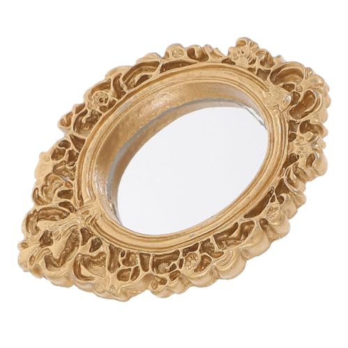 ZUNOXAZ klassischer Mini-Spiegel Puppenhäuser Miniatur Material kleine wandspiegel Vintage-Spiegelmodelle Mini-Spiegel- winziger Wandspiegel Mini-Wandspiegel Abs Golden von ZUNOXAZ