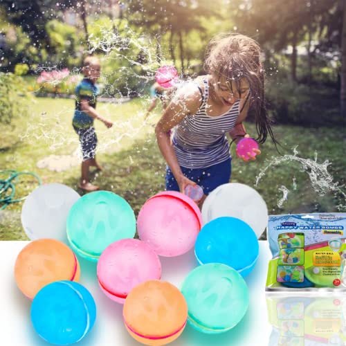 ZUPIIY Wiederverwendbare Wasserballons, Sommer-Wasserspielzeug, Outdoor-Spielzeug, Pool-Spielzeug, selbstdichtende Wasserbombe für Kinder und Erwachsene, Silikon-Wasserball, einfach schnell zu von ZUPIIY
