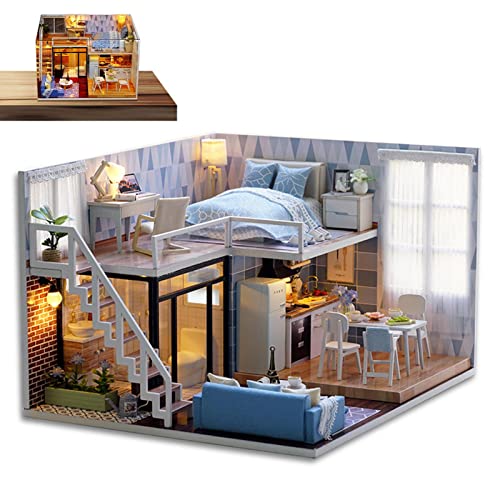 5 Pcs Miniatur-Haus-Kit - Mini-Hausbau-Set - Puppenhaus Miniatur DIY House Kit Kreativzimmer mit Möbeln für EIN Romantisches Valentinstagsgeschenk Zurego von ZUREGO