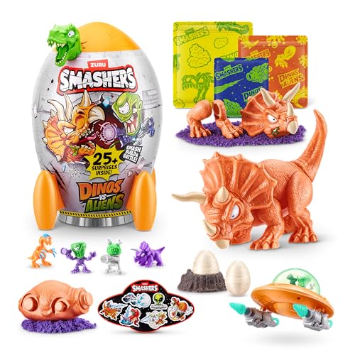 Smashers Dino vs Aliens Medium (Triceratops) von ZURU, aufschlagbares Spielzeug-Ei für Jungen von ZURU SMASHERS