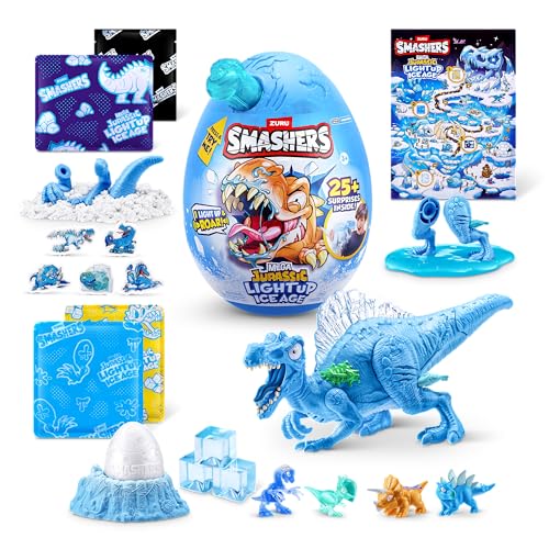 Smashers Mega Jurassic Light Up Ice Age (Spinosaurus) von ZURU, aufschlagbares Spielzeug-Ei für Jungen von ZURU SMASHERS