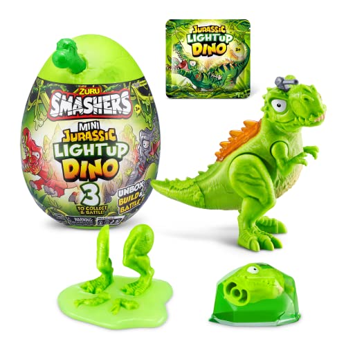 Smashers Mini Jurassic Light Up Dino Egg von ZURU, T-Rex, Sammler-Ei, Vulkan, Fossiles Spielzeug, Dinosaurier-Spielzeug, T-Rex-Spielzeug für Jungen und Kinder, (T-Rex), Mittel von ZURU SMASHERS