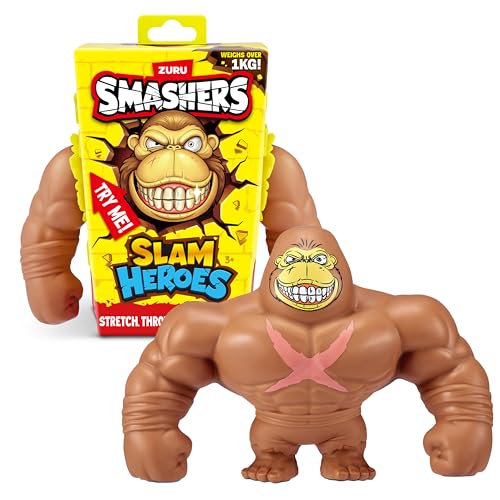 Smashers SLAM Heroes (Brauner Gorilla) von ZURU, elastisches Gorillaspielzeug für Jungen von ZURU SMASHERS