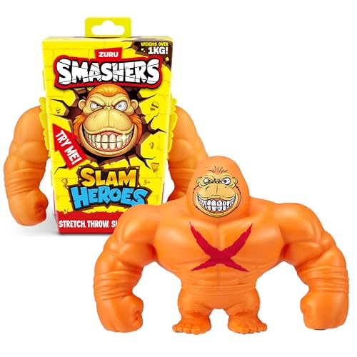 Smashers SLAM Heroes (Orangefarbener Gorilla) von ZURU, elastisches Gorillaspielzeug für Jungen von ZURU SMASHERS