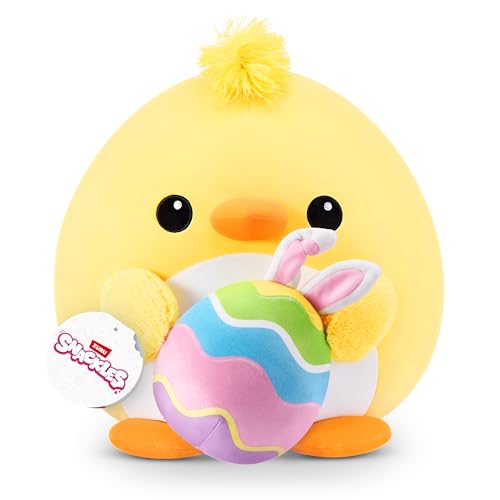 Snackles Oster-Edition von ZURU, 35 cm, Plüsch, flauschig-weiches, 35 cm großes Osterplüschspielzeug mit österlichem Snack-Accessoire. (Chicken, Egg) von Snackles