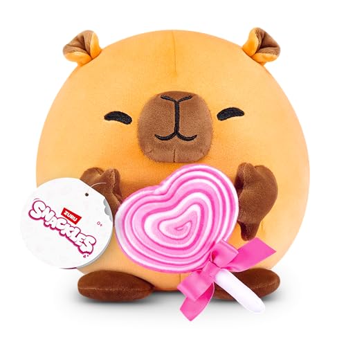 Snackles Valentinstags-Edition von ZURU, 20 cm, Plüsch, flauschig-weiches, 20 cm großes Valentinstags-Plüschspielzeug mit Valentinstags-Snack. (Capybara, Lollipop) von ZURU Snackles