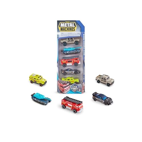 METAL MACHINES Zuru City Force Car Pack mit 5 Autos und für Kinder ab 3 Jahren von Zuru
