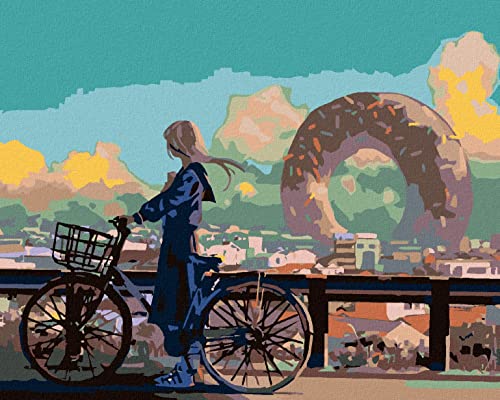Malen nach Zahlen - MÄDCHEN AUF EINEM FAHRRAD 80x100 cm ohne Keilrahmen Malen nach Zahlen - MÄDCHEN AUF EINEM FAHRRAD 80x100 cm ohne Keilrahmen von ZUTY