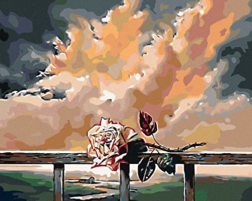 ZUTY 1236302, Malen nach Zahlen-AUFGELEGTE Rose AM GELÄNDER 80x100 cm ohne Keilrahmen ZUTY 1236302, Malen nach Zahlen-AUFGELEGTE Rose AM GELÄNDER 80x100 cm ohne Keilrahmen von ZUTY