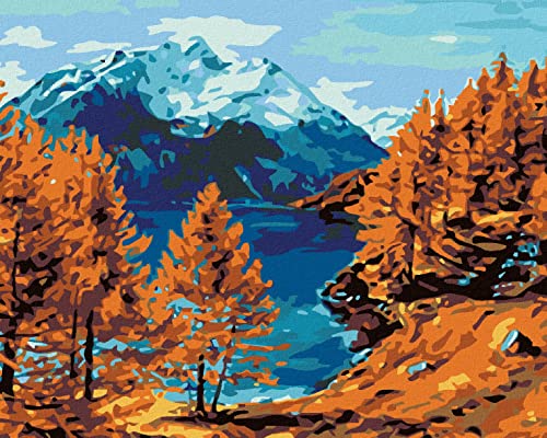 ZUTY 1437200, Malen nach Zahlen-See UNTER DEM Berg 40x50 cm ohne Keilrahmen, not Framed von ZUTY