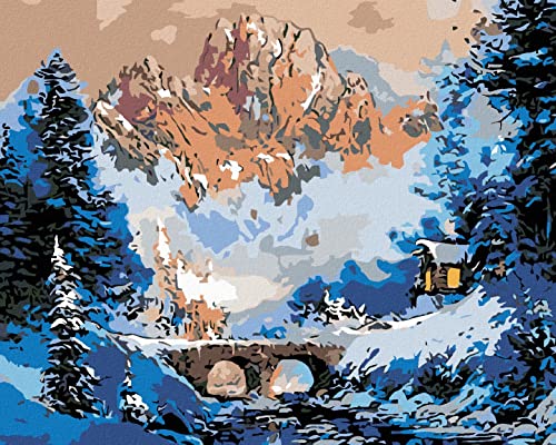 ZUTY 1791240, Malen nach Zahlen-HÜTTE AN DER BRÜCKE IM Winter 40x50 cm ohne Keilrahmen ZUTY 1791240, Malen nach Zahlen-HÜTTE AN DER BRÜCKE IM Winter 40x50 cm ohne Keilrahmen von ZUTY