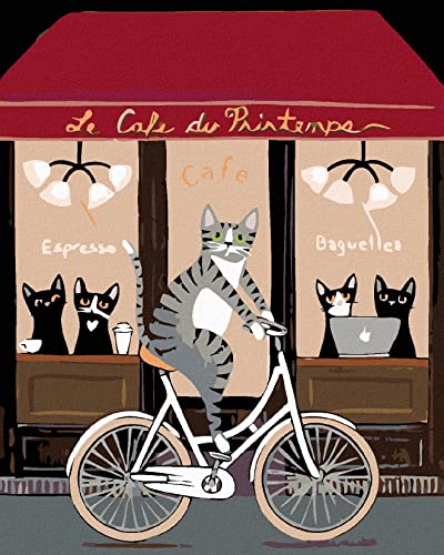 ZUTY 474212, Malen nach Zahlen-Kater AUF DEM Fahrrad VOR DEM KAFFEEHAUS 80x100 cm ohne Keilrahmen ZUTY 474212, Malen nach Zahlen-Kater AUF DEM Fahrrad VOR DEM KAFFEEHAUS 80x100 cm ohne Keilrahmen von ZUTY