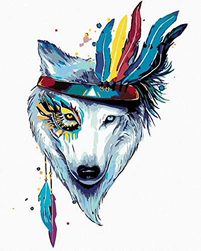 ZUTY 734242, Malen nach Zahlen-Wolf MIT Stirnband 80x100 cm ohne Keilrahmen, not Framed ZUTY 734242, Malen nach Zahlen-Wolf MIT Stirnband 80x100 cm ohne Keilrahmen, not Framed von ZUTY