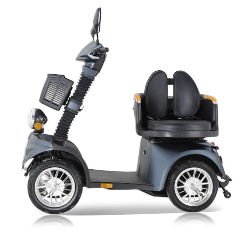 ZVGREEN-DJ(x)-Elektromobil für Senioren, 4-Rad-Mobilitätsroller-Elektromobil-Seniorenmobil-Tragfähigkeit 220 kg-matt-schwarz von ZVGREEN