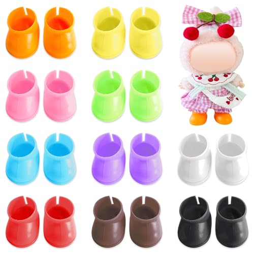 ZVRSUA 10 Paar Puppenschuhe,3.7 cm*2.5 cm(1.5 Zoll), rutschfeste Puppen-Turnschuhe für 17cm Puppen,10 Farben Schuhe, Zubehör von ZVRSUA